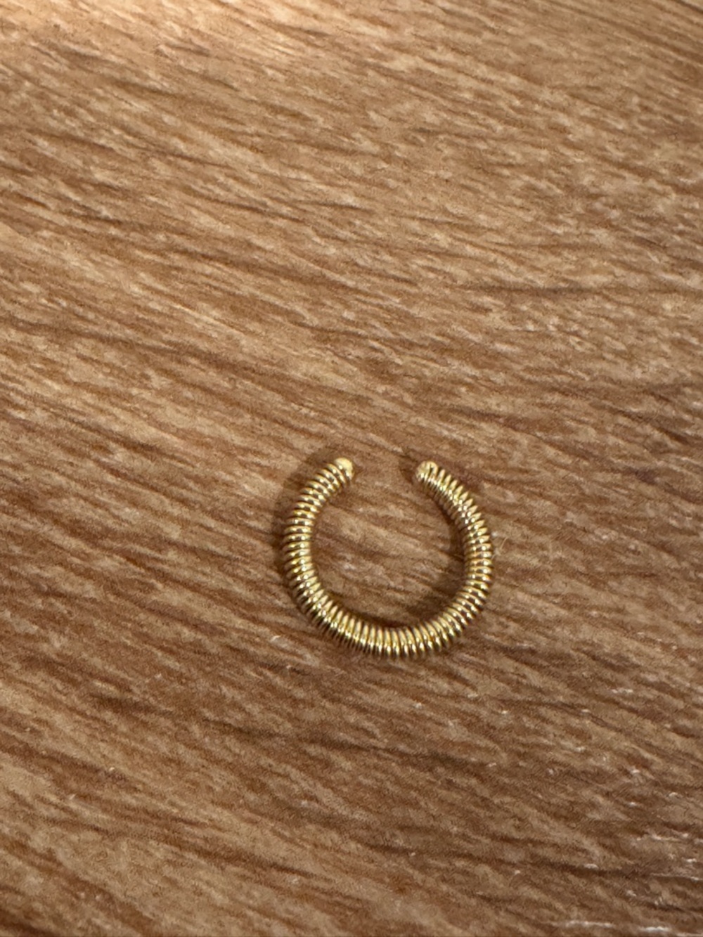 Gold Toned Ribbed Ear Cuff